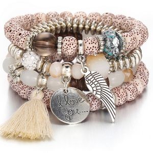 Natural Stone Fashion Tassel Bracelet.